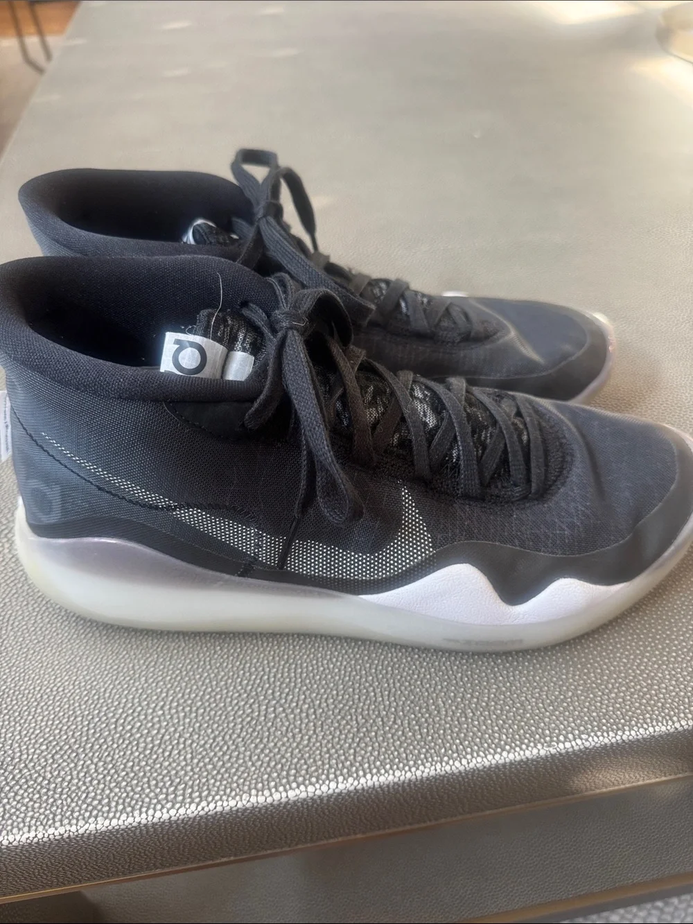 Nike KD Black and White High-Top Athletic Basketball Shoes